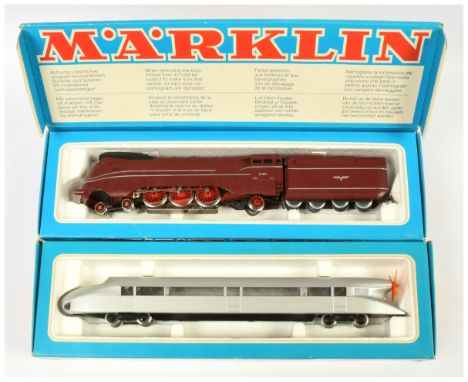 Marklin (Hamo) HO Pair of Loco's. Comprising 8377 Zeppelin Railcar - Silver boxed plus another 8377 empty box; 8389 3-rail DR