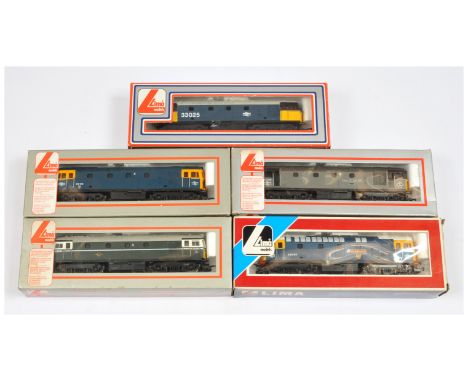 Lima OO Group of 5x Class 33 Diesel Loco's. Comprising 205073 BR Grey 33109 Captain Bill Smith RNR (couplings are rusty); 205