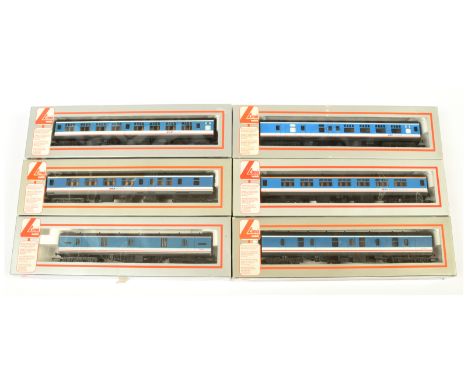 Lima OO Group of BR Network SouthEast Coaches. Comprising 305388, 305306, 305307, 305369, 305387 &amp; 305612 Parcels Coach. 