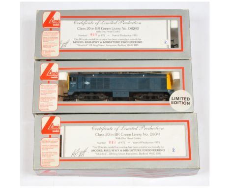 Lima OO Group of 3x Ltd Edition Class 20 Diesel Loco's. Comprising 205203A4 BR Blue 20112 Riko International Certificate 808 