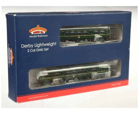 Bachmann OO 32-516 BR Green 2x Car DMU Derby lightweight with Speed Whiskers. Conditions: Near Mint to Mint in Excellent Plus