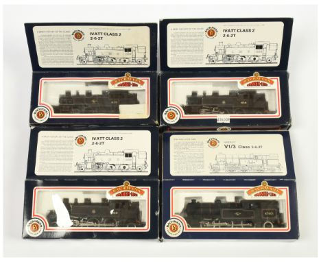 Bachmann OO Group of 4x BR Tank Loco's. Comprising 31-450 2-6-2 BR Black 41221 Ivatt Class (has some damp damage to motor); 3