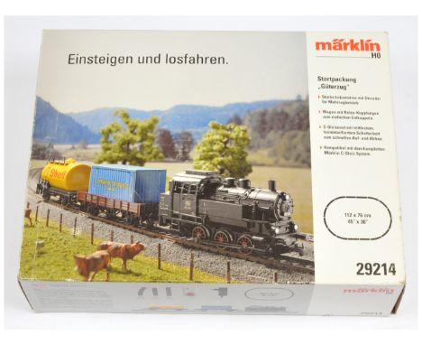 Marklin HO Gauge Ref 29214 Freight Starter Train Set. Condition is Good to Near Mint in Good box.&nbsp;