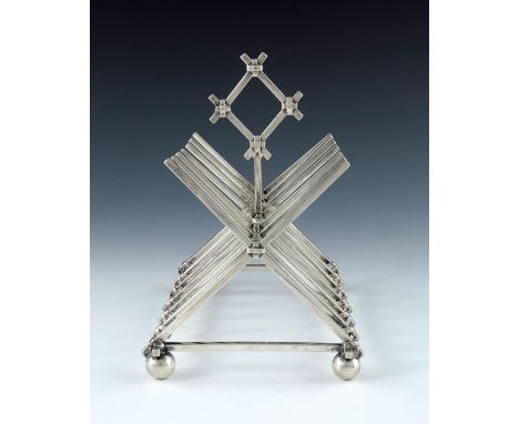 Hunt and Roskell, Late Storr and Mortimer, a Victorian novelty silver six division toast rack, John Hunt and Robert Roskell, 