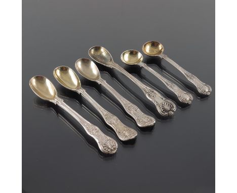 Six William IV and Victorian silver condiment spoons, various dates and makers, Henry Lias London 1861, Francis Higgins, Lond