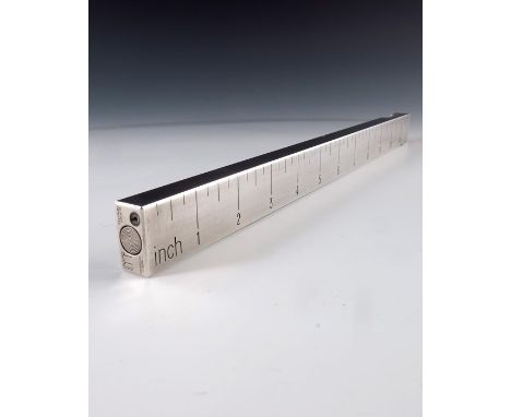 Alfred Dunhill, a novelty silver plated lighter, in the form of a ruler, 30cm long