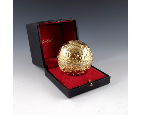 Stuart Devlin, a novelty silver gilt and enamelled commemorative globe, London 1981, for the marriage of Prince Charles and L