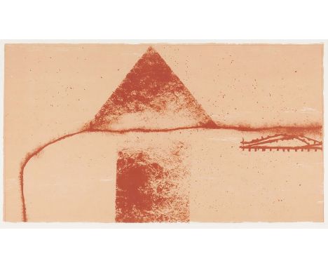 Prunella Clough (British, 1919-1999) Red Landscape, artist's proof, signed and inscribed in pencil (in the margin) lithograph