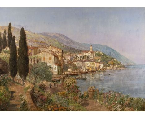 ALOIS ARNEGGER 1879 Vienna - 1967 ibid. Italian coastal landscape probably Lake Como Oil on canvas. 89 x 123,5 cm (R. 117 x 1