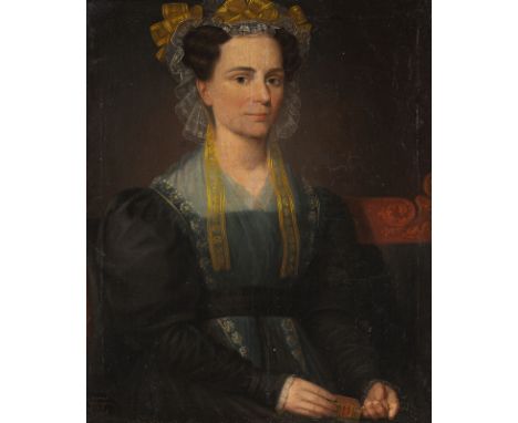 ROBERT STREET 1796 Germantown - 1865 Philadelphia Portrait of a woman with a book Oil on canvas (maroufl.). 75 x 63 cm (F. 87