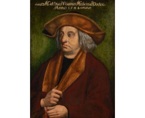 SÜDDEUTSCHE SCHULE DES BODENSEERAUMS UM 1544 BILDNIS DES MATHIAS VLIANUS (ULINAUS) MEDICINA DOCTOR, MÖGLICHERWEISE APOTHEKER 