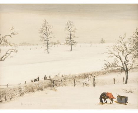 THEO CHAMPION 1887 Duesseldorf - 1952 Zell an der Mosel Winter landscape Oil on canvas (maroufl.). 41 x 54 cm (F. 49 x 61,5 c