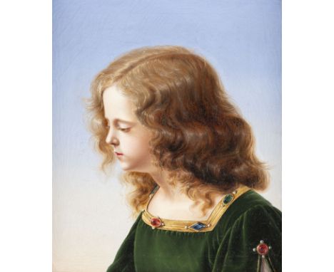 WILHELM VON SCHADOW 1788 Berlin - 1862 Duesseldorf Portrait of a girl in medieval costume Oil on canvas. 34 x 30 cm (R. 50 x 