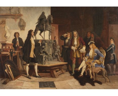 GERMAN 2nd h.  of the 19th c. Sculptor presents a model of an equestrian statue of the Great Elector Frederick William Wilhel
