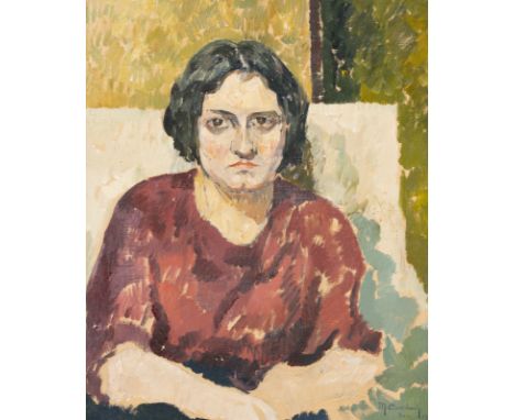 MAX CLARENBACH 1880 Neuss - 1952 Wittlaer Portrait of a lady (1912) Oil on canvas (maroufl.). 57 x 47 cm (F. 62 x 52 cm). Sig