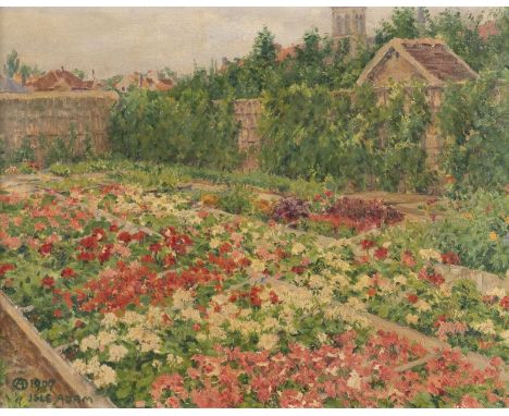 ALFRED NATHANIEL OPPENHEIM 1873 Frankfurt am Main - 1953 London Gardening in Isle Adam (1907) Oil on canvas. 42,5 x 55 cm (R.