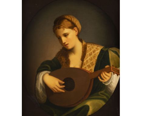 ANTONELLO BEDINI 1793 - 1866 Portrait of a young woman with a lute Oil on canvas. 70 x 60,5 cm (F. 94,5 x 84,5 cm). Signed lo