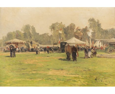 PIERRE LOUIS LÉGER VAUTHIER 1845 - 1916 Fair in St. Cloud (1988) Oil on canvas (relined). 39 x 56 cm (F. 48 x 64 cm). Signed,