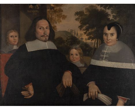 GERMAN PORTRAITIST AND MONOGRAMIST 'E.L.' DATED 1664 FAMILY PORTRAIT OF THE GORGEN GFASSER AND ANNA REINARTZ FAMILWITH THEIR 