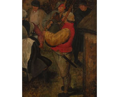 FOLLOWER OF PIETER BRUEGHEL THE ELDER 1526/30 Brueghel (Breda) - 1569 Brussels PEASANTS PLAYING MUSIC AND DANCING Oil on oak 
