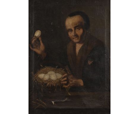 SOUTHERN ITALIAN-NEAPOLITAN SCHOOL OF THE 17TH CENTURY PAIR OF PAINTINGS: THE EGG SELLER / THE OLD LOVERS Both: Oil on canvas