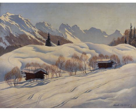 EDWIN HENEL 1883 - 1953 Graphic artist and commercial artist working in Munich and Garmisch-Partenkirchen View of Oberstdorf 