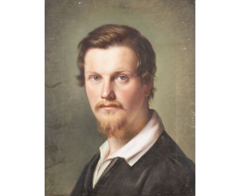 MONOGRAMIST ,A.L.' Active around 1830. Prob. Christoffer Wilhelm Eckersberg School (1783-1853) Portrait of a man (1937) Oil o