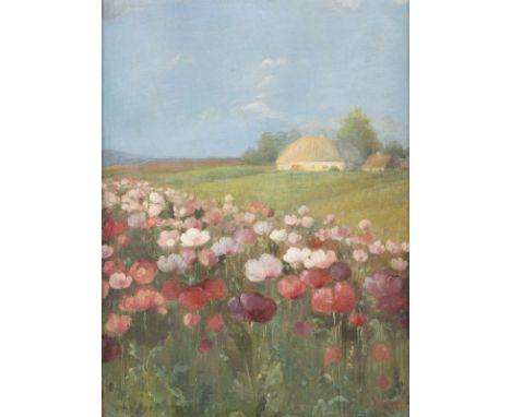 C. STOITZNER 1st h. 20th C. Poppy field Oil on canvas. 61 x 46.5 cm (F. 74.5 x 59.5 cm). Signed lower right 'C. Stoitzner'. M