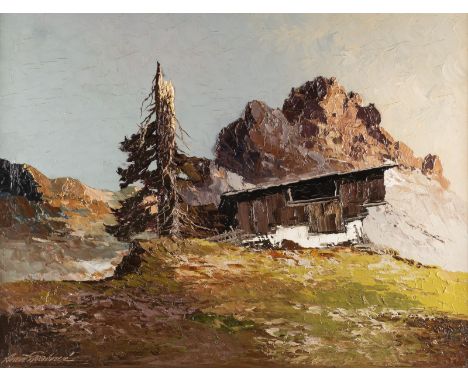 GEORG ARNOLD-GRABONÉ 1896 Munich - 1982 Starnberg Evening sun Oil on canvas. 61 x 81 cm (F. 73 x 93 cm). Signed lower left 'A