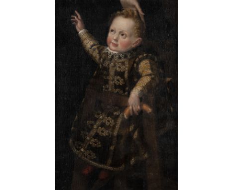 SPANISH SCHOOL OF THE 17TH CENTURY PORTRAIT OF A CHILD Oil on canvas (relined). 84,5 x 55,5 cm (F. 100 x 71 cm). Part. rest.,