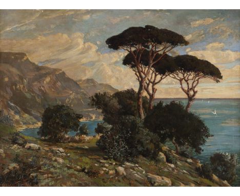 CLEMENS FRAENKEL 1872 - 1944 Pines near Sorrento Oil on canvas. 60,5 x 80 cm (F. 72 x 93 x 7,5 cm). Signed lower left 'Clemen