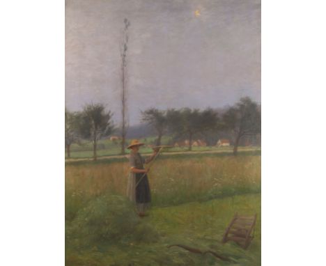 HANS OLDE 1855 Suederau - 1917 Kassel At the hay harvest Oil on canvas. 121 x 90 cm (114 x 145 cm). Signed lower right 'Olde'
