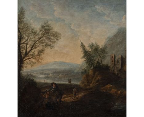 GIACOMO FRANCESCO ZUCCARELLI (ATTR.) 15 August 1702 Pitigliano - 30 December 1788 Florence LANDSCAPE WITH A RESTING COUPLE Oi