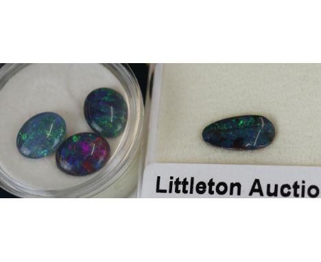 4 solid boulder opals - Mined at Winton, Queensland Australia with COA