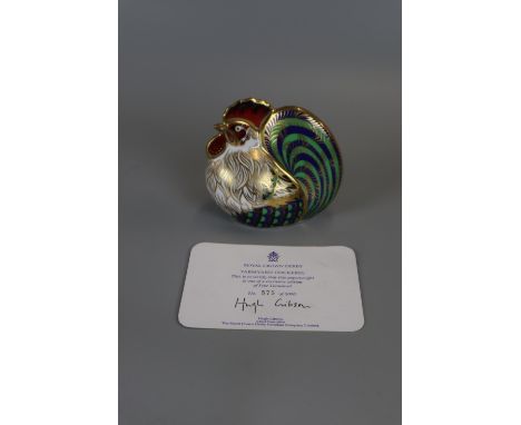 Royal Crown Derby - L/E Farmyard Cockrell by Hugh Gibson