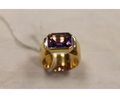 A 14ct gold amethyst ring. CONDITION REPORT: Gross weight 24.6g.