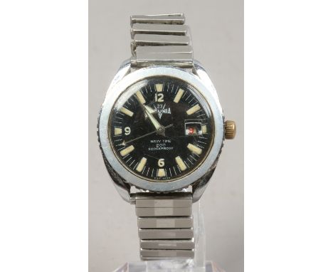 A gentlemans Britannia Navy Time 200 stainless steel manual bracelet watch with centre seconds, date display and screw down c