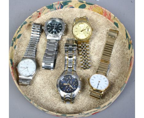 Five mens wristwatches to include Citizen, Rotary and accurist quartz examples.