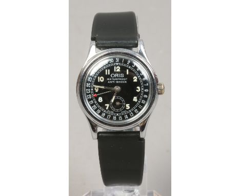 A gentlemans Oris stainless steel manual calender watch with subsidiary seconds and having screw down caseback. Condition Rep