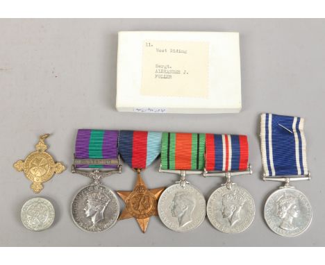 A group of four medals first War general service medal with Palestine clasp awarded to 2694610 GDSMN A. Fuller S. Gus, 39/45 