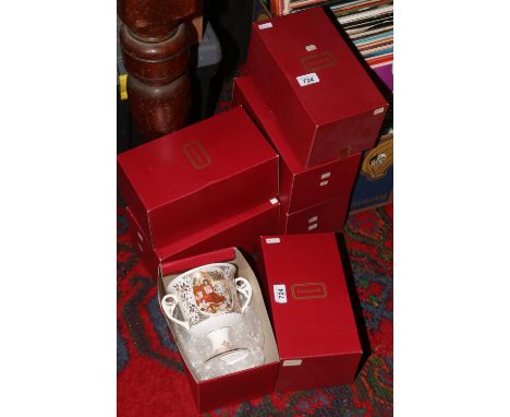 Six limited edition ceramic Caverswall goblets, number 197/5200.