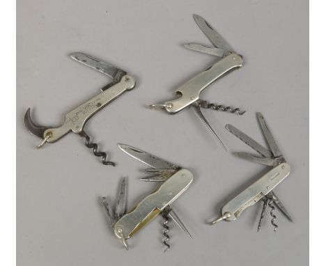 Four multi tool folding pocket knives including Taylors of Sheffield.