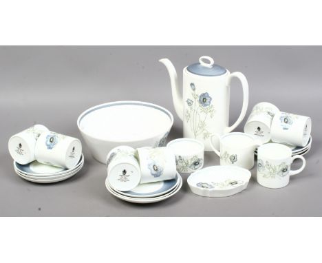 A Wedgwood Susie Cooper design part coffee set decorated in the Glen Mist pattern, approximately 20 pieces.