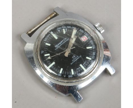 A gentlemans stainless steel manual sea watch super waterproof watch head with centre seconds and date display. Condition Rep