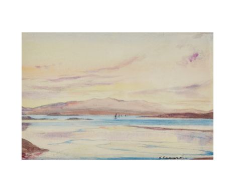 § KATHARINE CAMERON R.S.W., R.E. (SCOTTISH 1874-1965) SUNSET, MORVEN Signed, watercolour(15.5cm x 24cm (6.25in x 9.5in))Footn