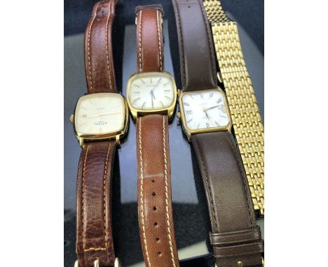 Wristwatches to include a vintage Caravelle and a Rotary Windsor, three in total and a spare metal strap