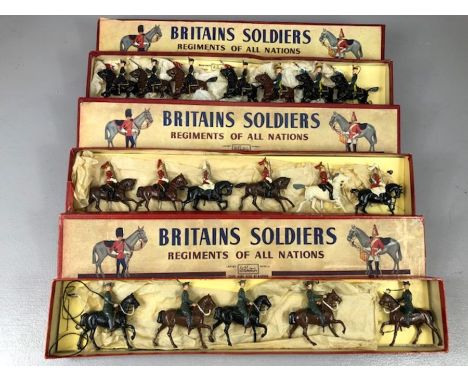 Vintage Toys W Britains Regiments of all Nations CUIRASSIERS NO. 138, QUEENS OWN HUSSARS, USA CAVALRY no 229