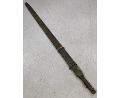 Straight Blade Sword Medieval in style with leather bindings and scabbard