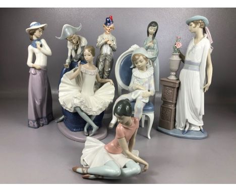 Collection of six Lladro and Nao figurines, along with one other (7)