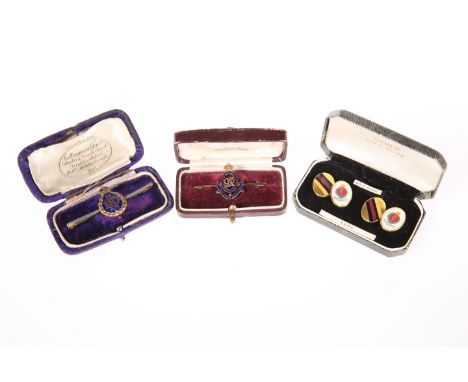 A WORLD WAR I SWEETHEART BROOCH OF THE ARMY DENTAL CORPS,&nbsp; and another of the Royal Horse Artillery (WW2) and a pair of 